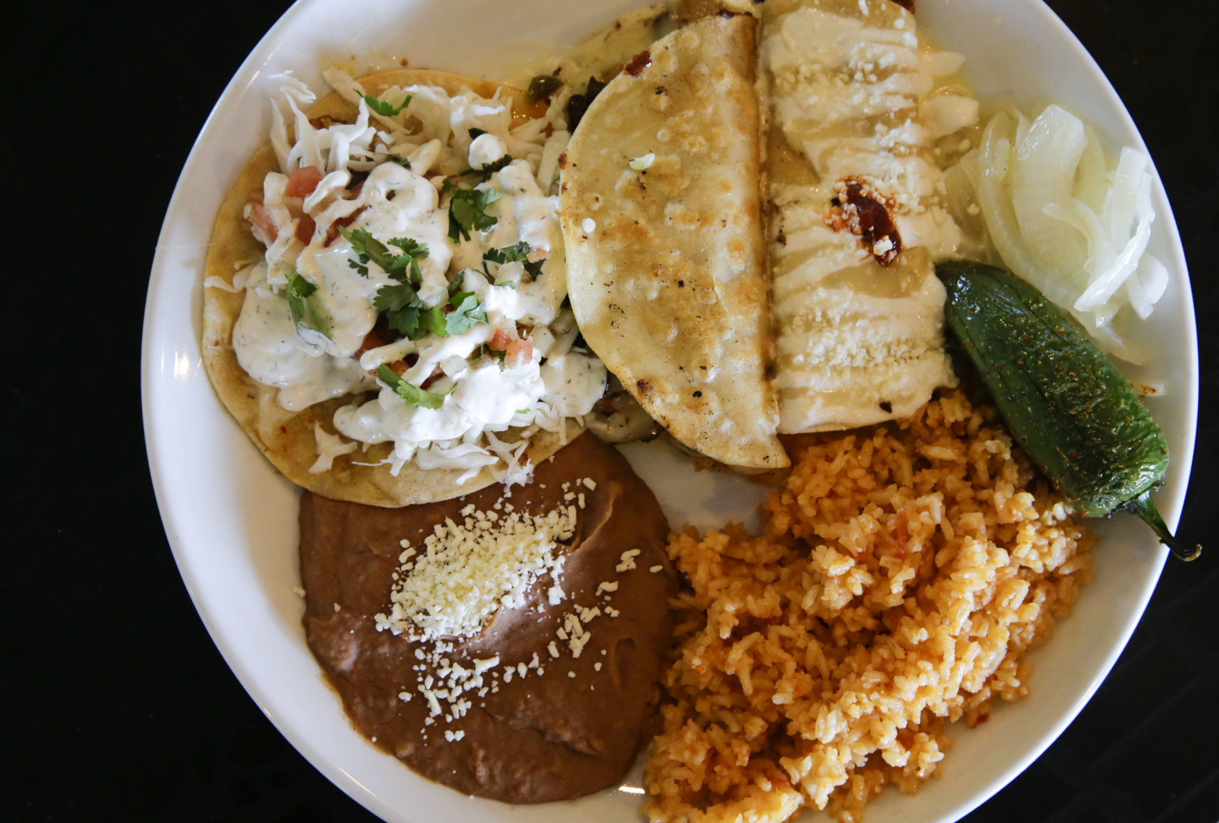 Cheese enchiladas at Dos Bandidos